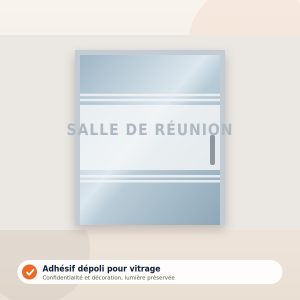 Adhésif dépoli pour vitrage – illustration Je Pose Mon Enseigne