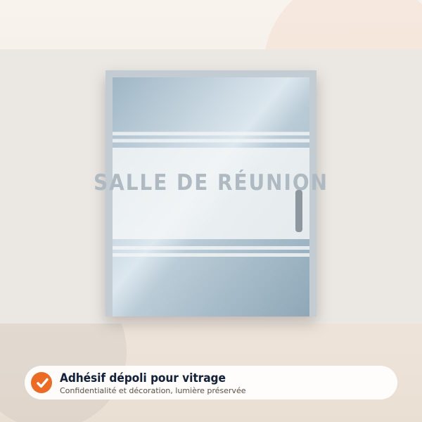 Adhésif dépoli pour vitrage – illustration Je Pose Mon Enseigne