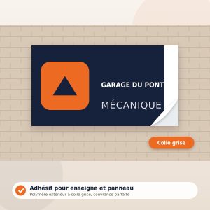 Adhésif pour enseigne et panneau – illustration Je Pose Mon Enseigne