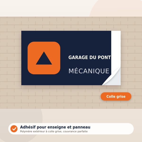 Adhésif pour enseigne et panneau – illustration Je Pose Mon Enseigne