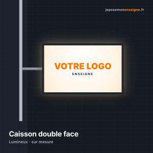 Caisson lumineux double face pour enseigne drapeau