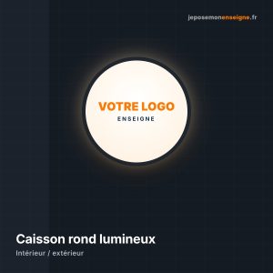 Caisson lumineux rond avec logo