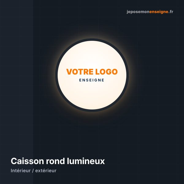 Caisson lumineux rond avec logo