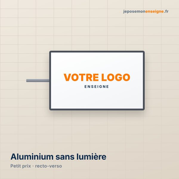 Enseigne drapeau en aluminium sans éclairage