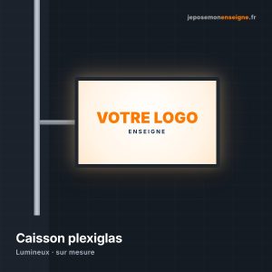 Enseigne drapeau lumineuse en plexiglas