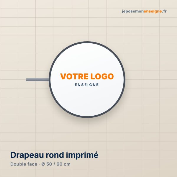 Enseigne drapeau ronde imprimée