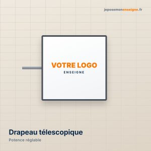 Enseigne drapeau télescopique