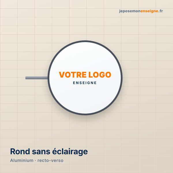 Enseigne drapeau ronde sans éclairage
