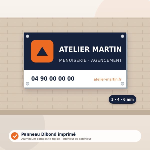 Panneau Dibond imprimé – illustration Je Pose Mon Enseigne