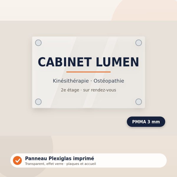 Panneau Plexiglas imprimé – illustration Je Pose Mon Enseigne