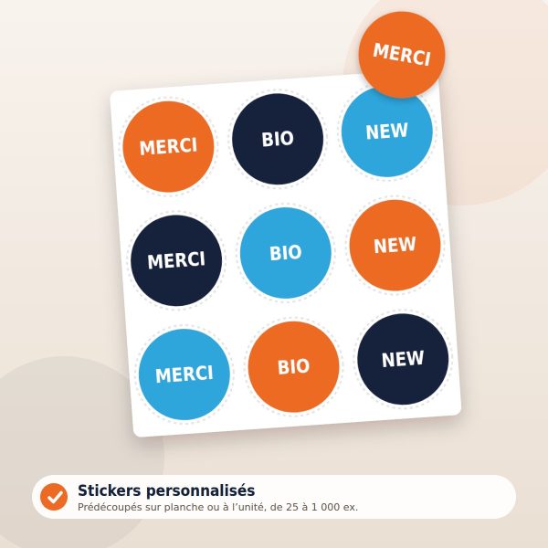Stickers personnalisés – illustration Je Pose Mon Enseigne