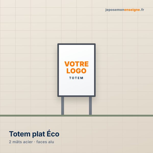 Totem publicitaire plat économique sur deux mâts
