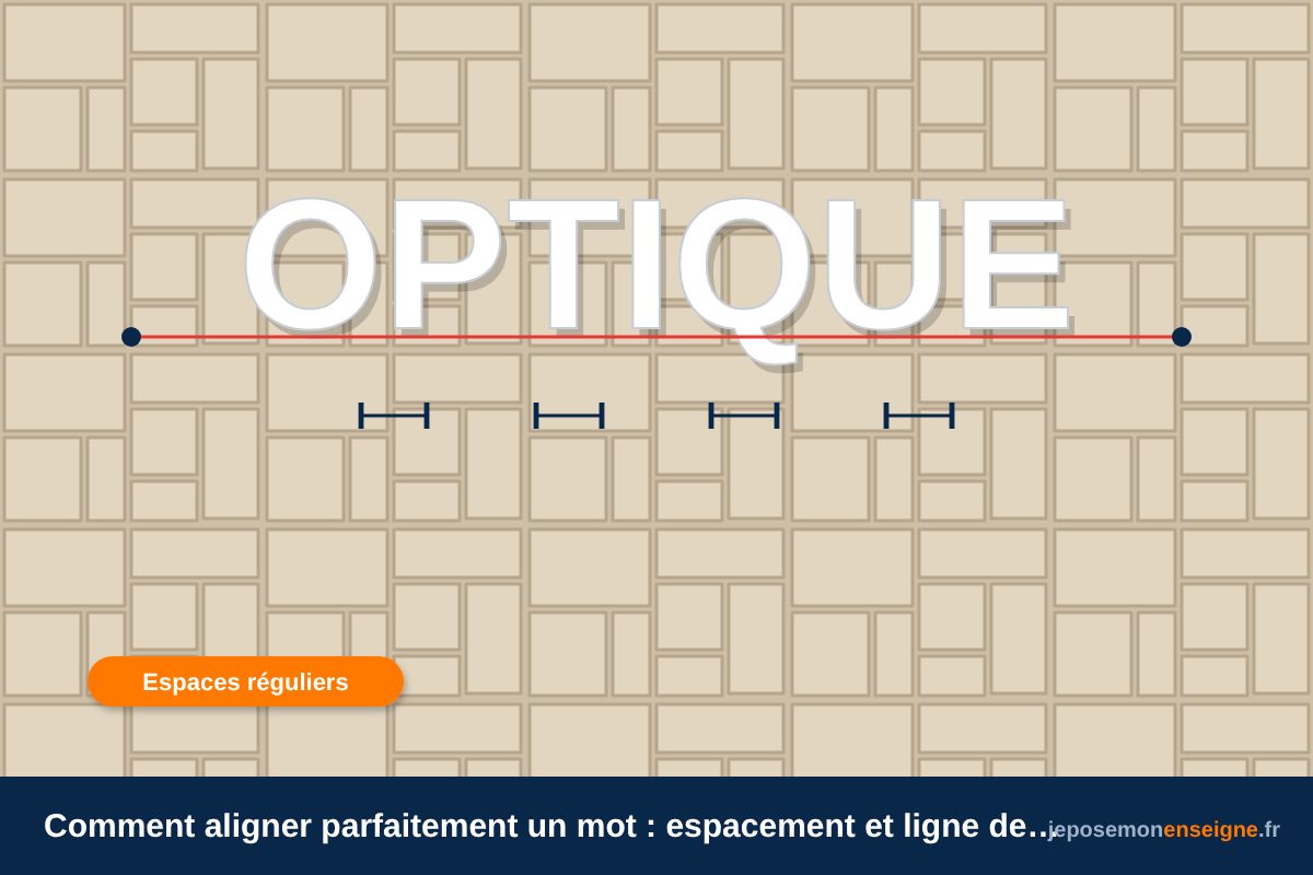Pose et alignement de lettres d’enseigne sur une façade