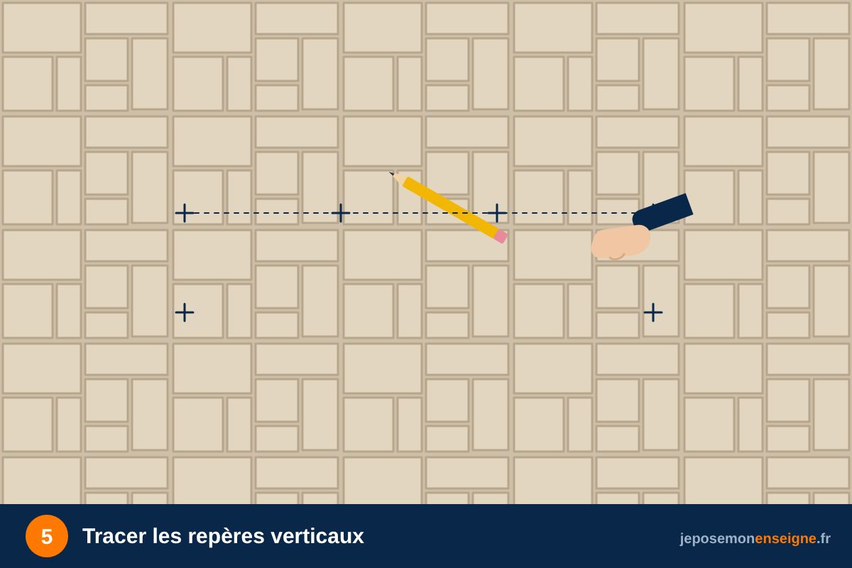 Tracer les repères verticaux – Comment aligner parfaitement un mot : espacement et ligne de base