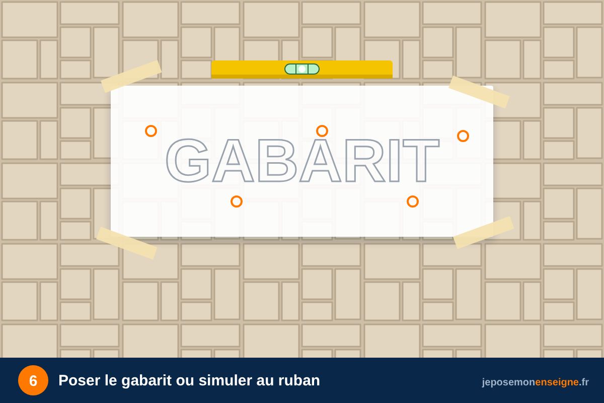 Poser le gabarit ou simuler au ruban – Comment aligner parfaitement un mot : espacement et ligne de base