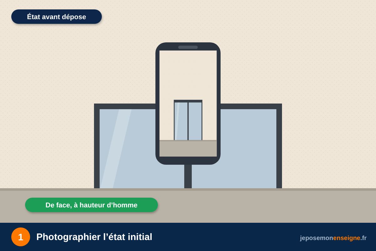 Photographier l’état initial – Démonter une enseigne sans abîmer la façade