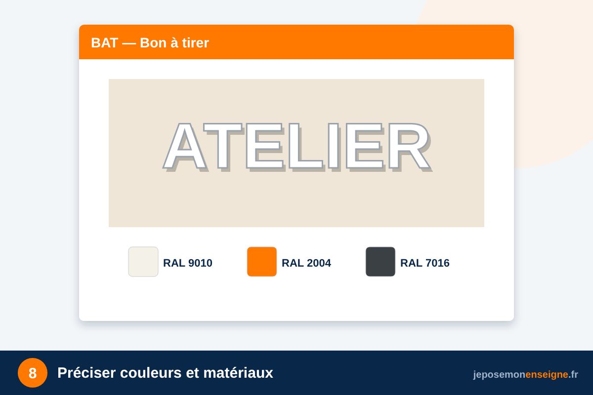 Préciser couleurs et matériaux – Autorisation d’enseigne : remplir son dossier pas à pas