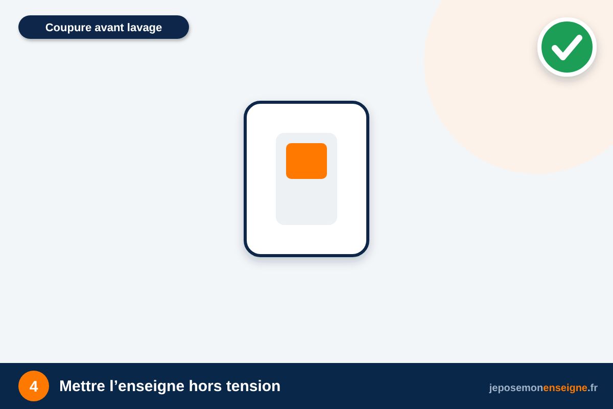Mettre l’enseigne hors tension – Nettoyer et entretenir son enseigne selon la matière