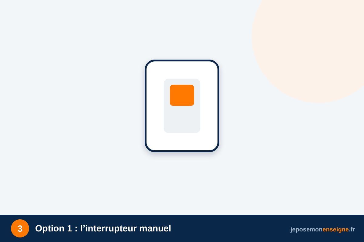 Option 1 : l’interrupteur manuel – Programmer l’extinction nocturne de son enseigne