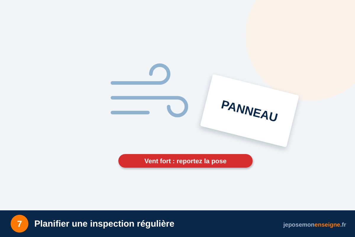Planifier une inspection régulière – Faire durer une enseigne extérieure : UV, pluie, vent