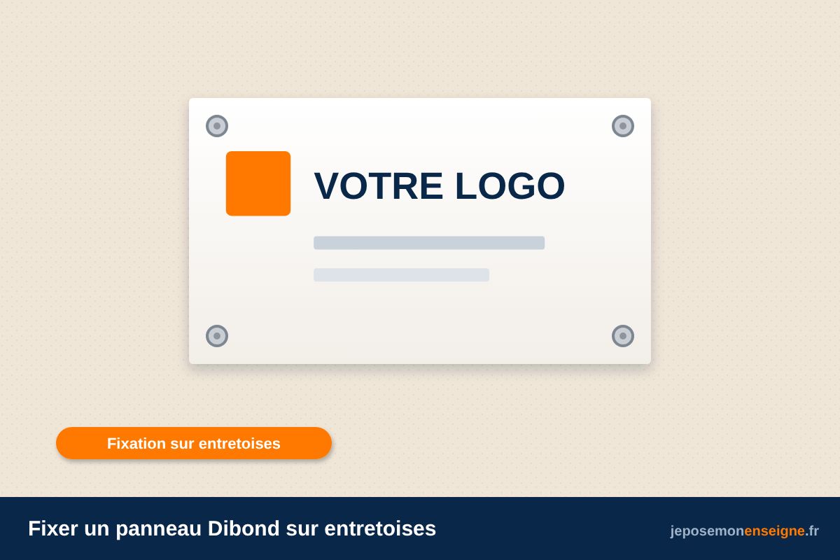 Fixer un panneau Dibond sur entretoises