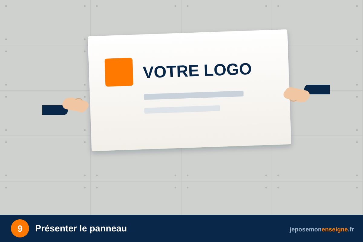 Présenter le panneau – Fixer un panneau Dibond sur entretoises