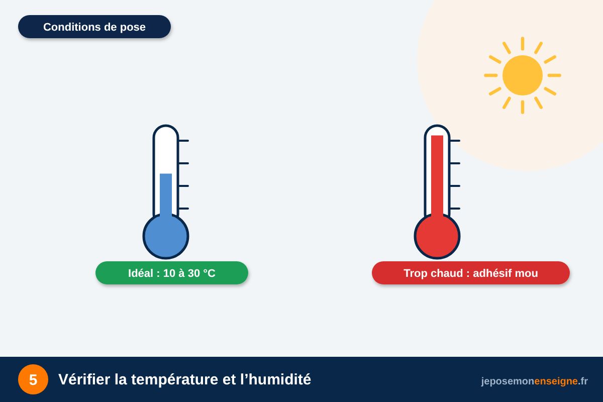 Vérifier la température et l’humidité – Comment fixer un panneau sans percer le mur