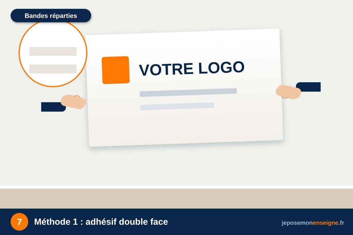 Méthode 1 : adhésif double face – Comment fixer un panneau sans percer le mur