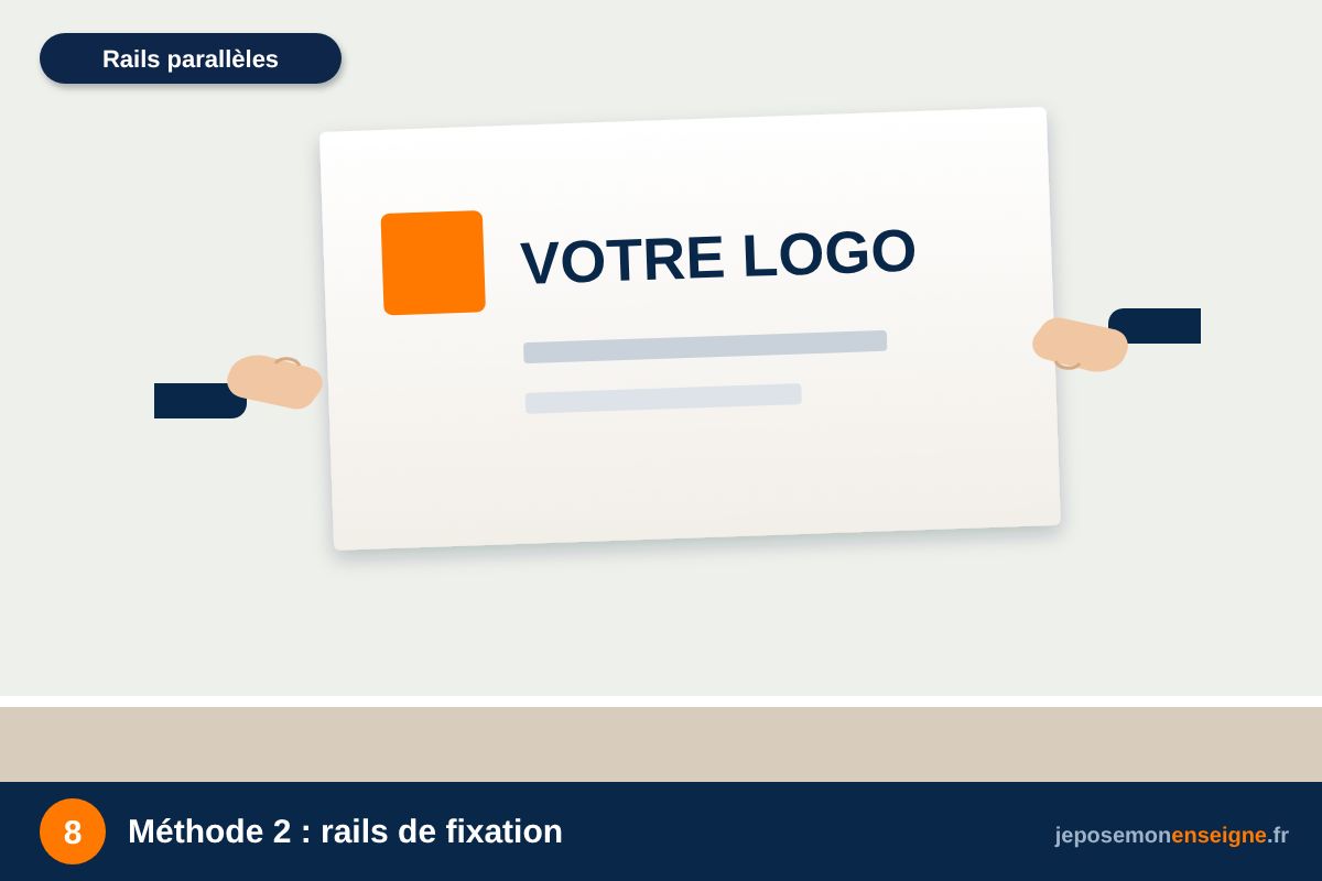 Méthode 2 : rails de fixation – Comment fixer un panneau sans percer le mur