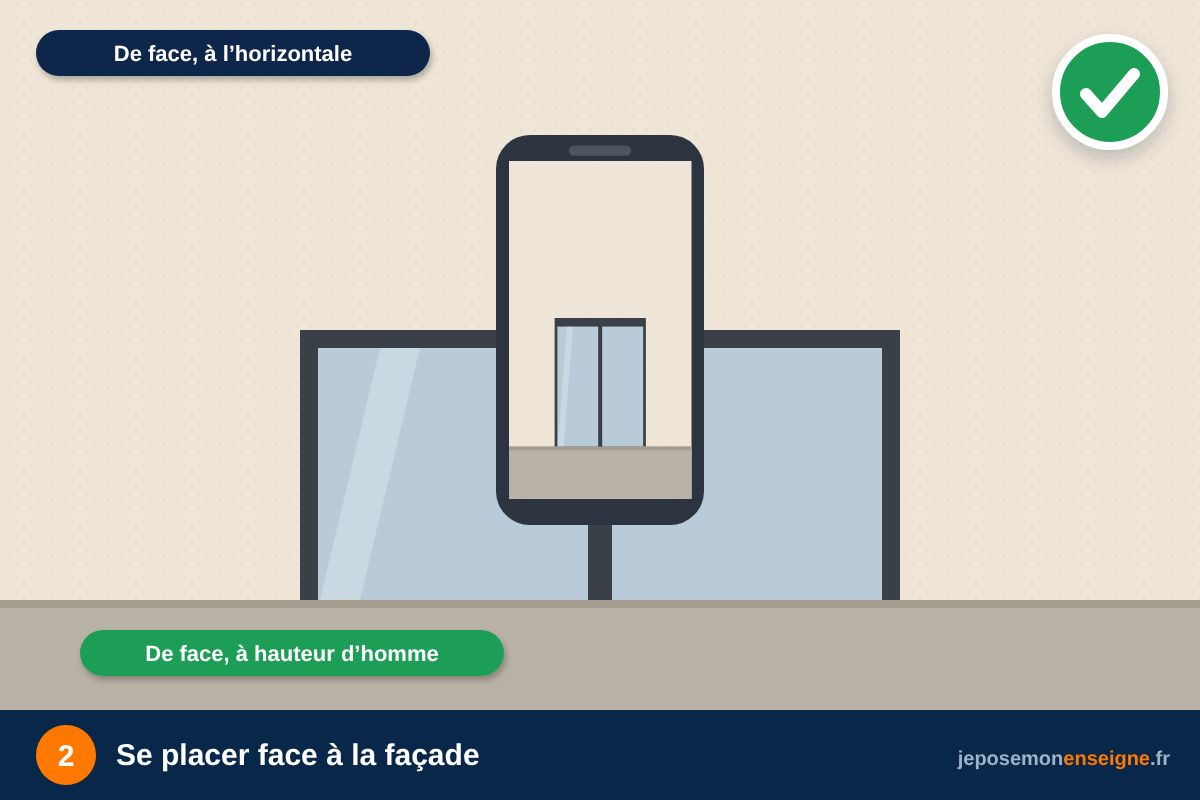 Se placer face à la façade – Préparer un photomontage de sa façade au téléphone