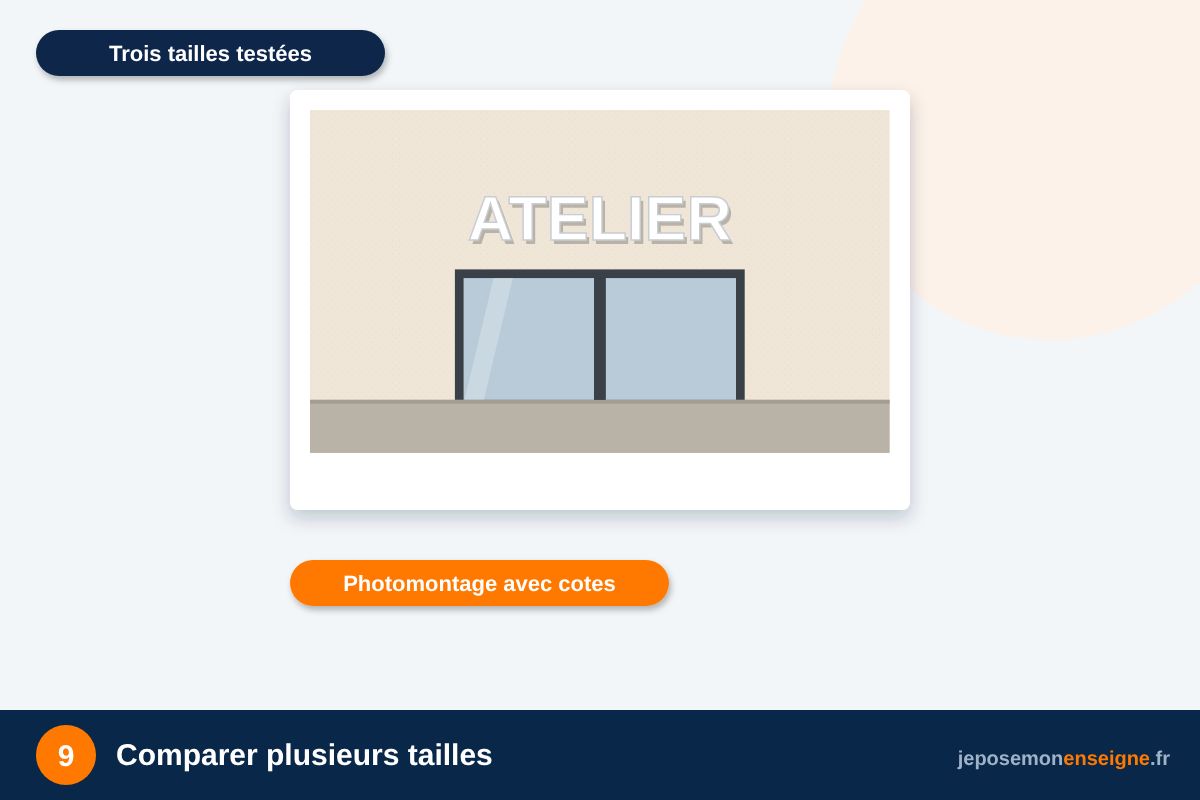Comparer plusieurs tailles – Préparer un photomontage de sa façade au téléphone