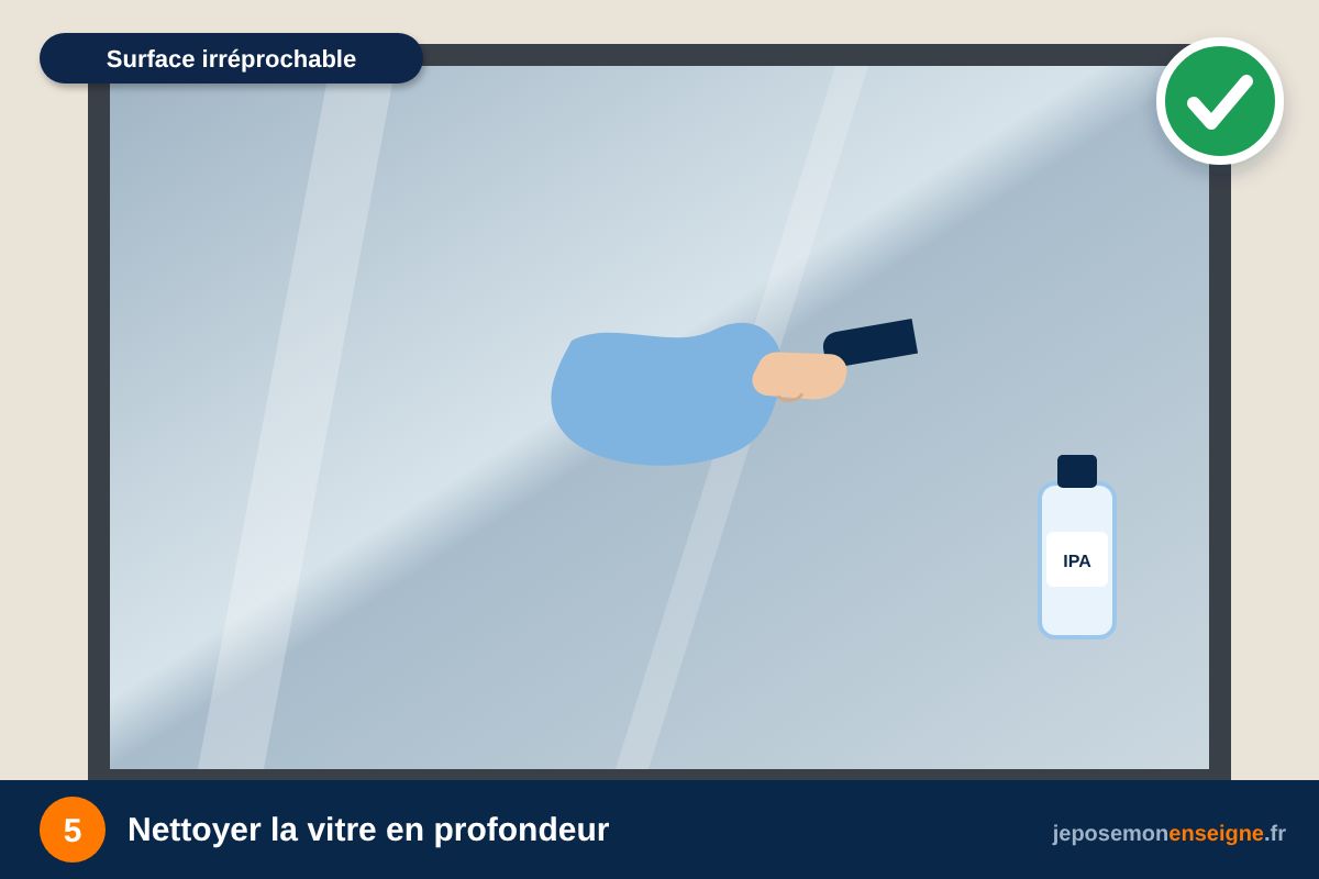Nettoyer la vitre en profondeur – Pose humide : la méthode pour poser un adhésif sur grande surface