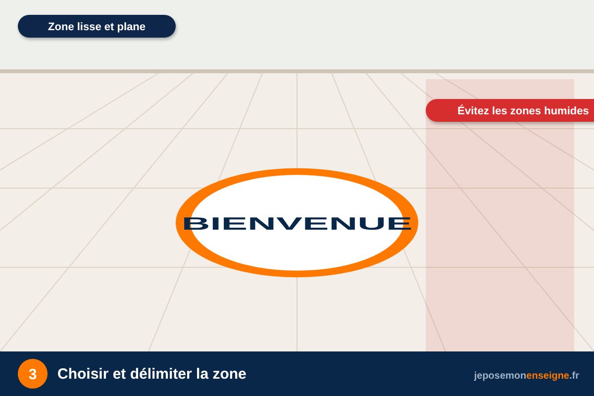 Choisir et délimiter la zone – Comment poser un adhésif de sol antidérapant
