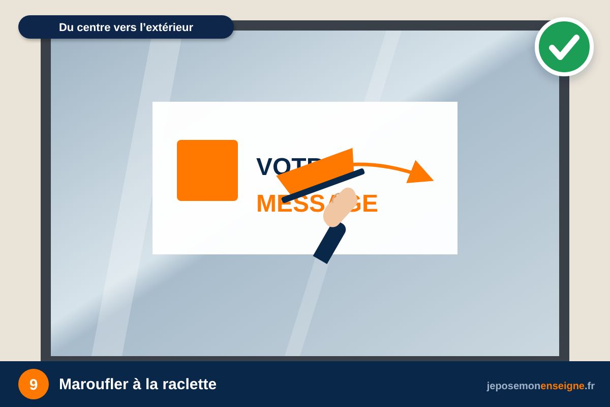 Maroufler à la raclette – Comment poser un adhésif vitrine à sec