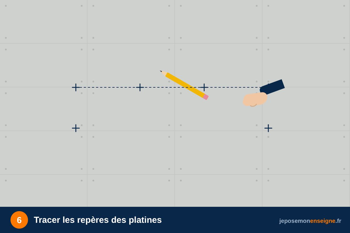 Tracer les repères des platines – Comment poser un caisson lumineux LED