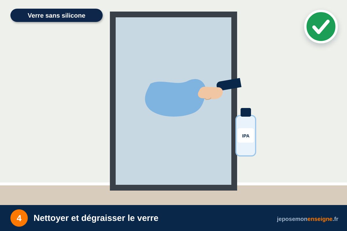 Nettoyer et dégraisser le verre – Comment poser un film dépoli sur une porte vitrée