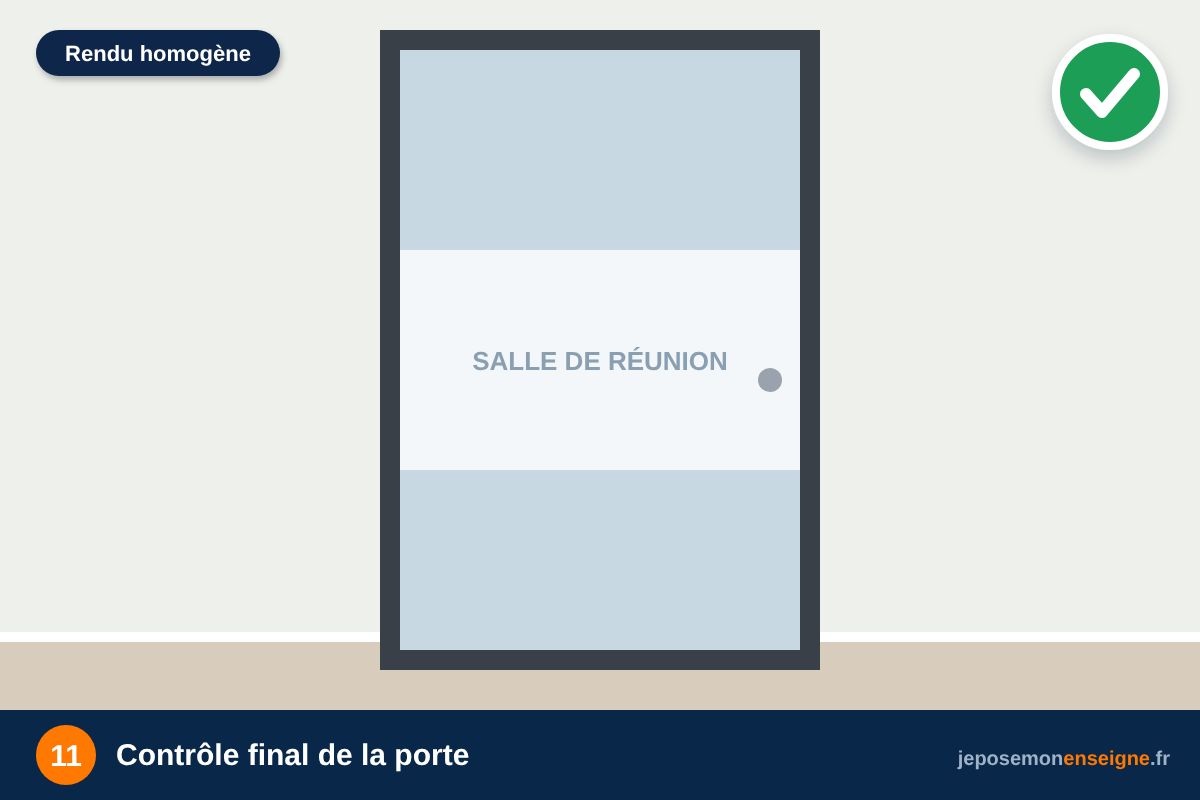 Contrôle final de la porte – Comment poser un film dépoli sur une porte vitrée