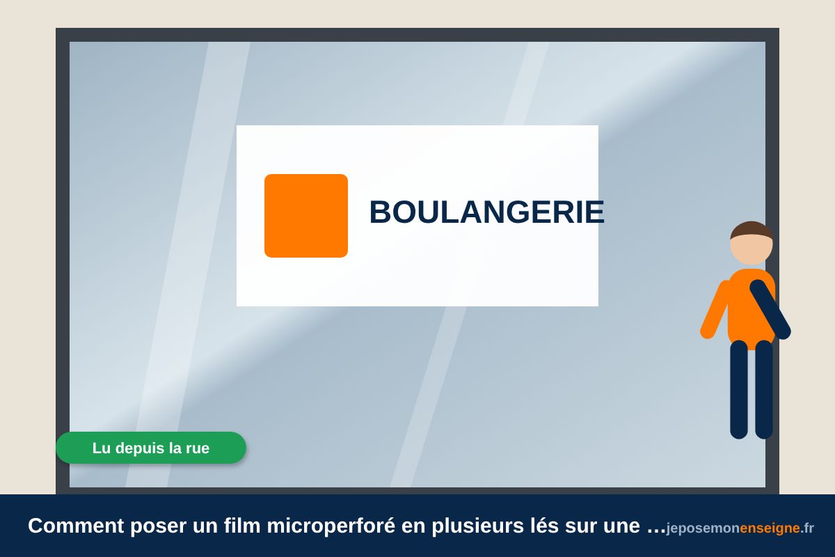 Comment poser un film microperforé en plusieurs lés sur une vitrine