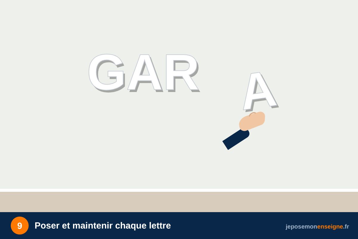 Poser et maintenir chaque lettre – Comment poser des lettres bois et polystyrène en intérieur