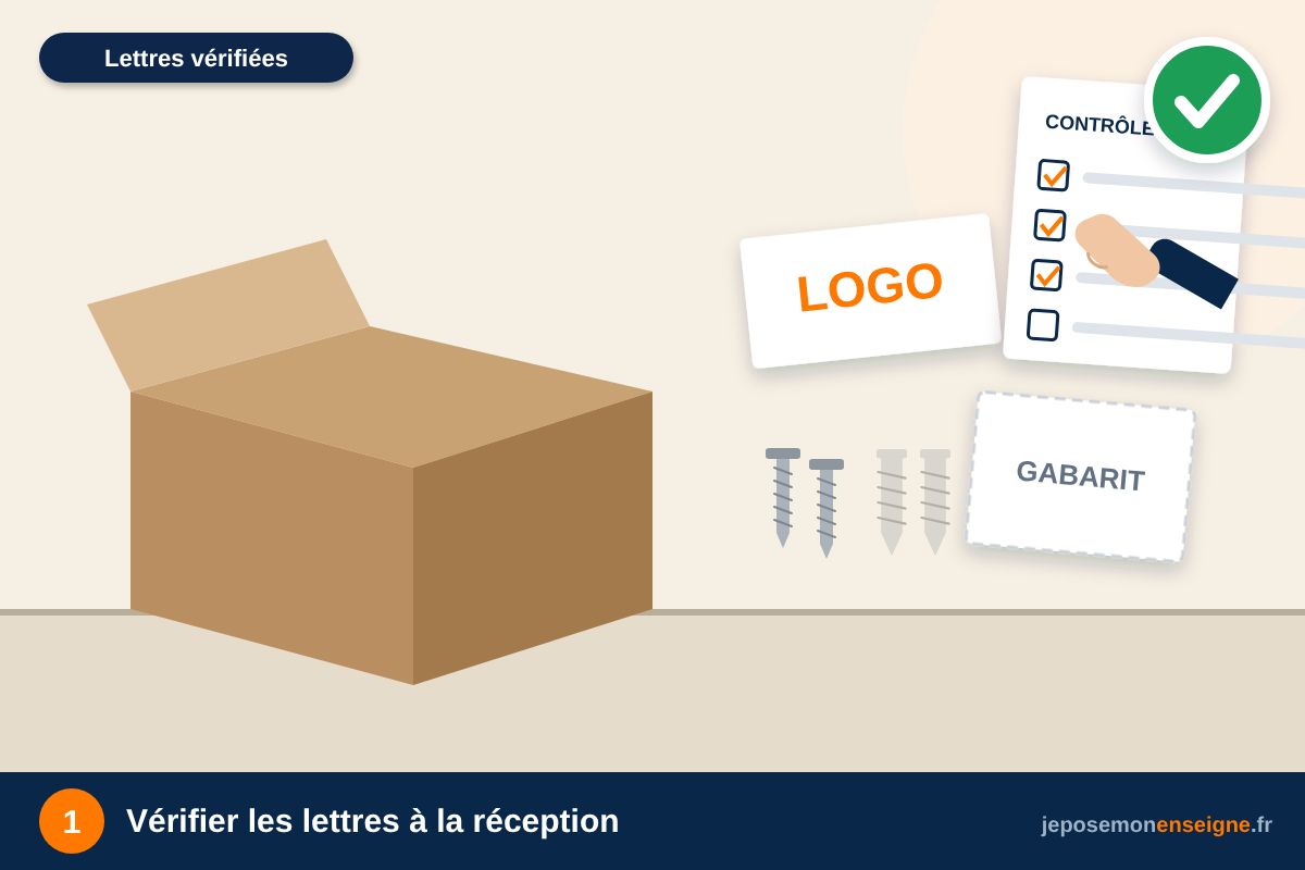 Vérifier les lettres à la réception – Comment poser des lettres PVC collées sur une façade