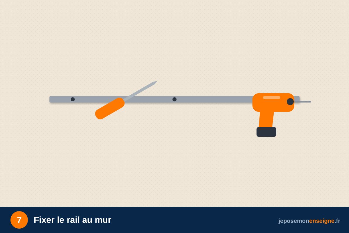 Fixer le rail au mur – Comment poser une enseigne en lettres sur rail