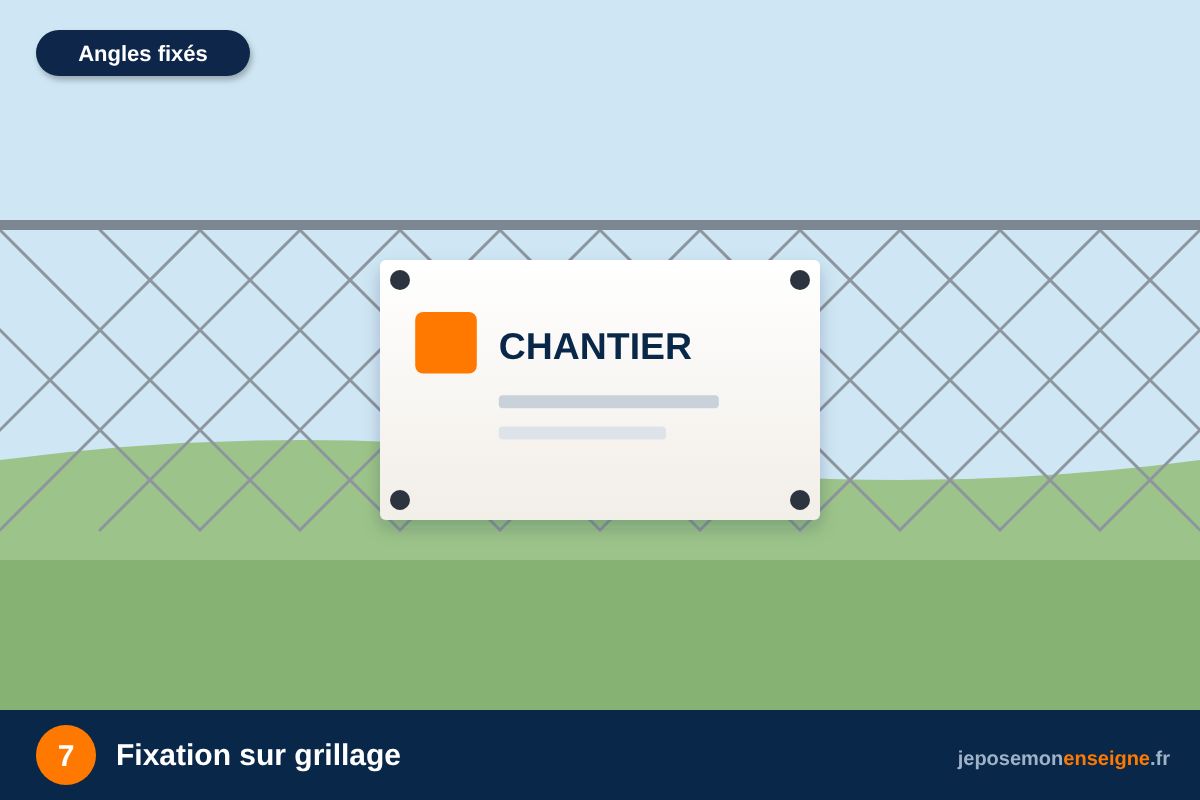 Fixation sur grillage – Comment poser un panneau Akylux sur piquet ou sur grillage