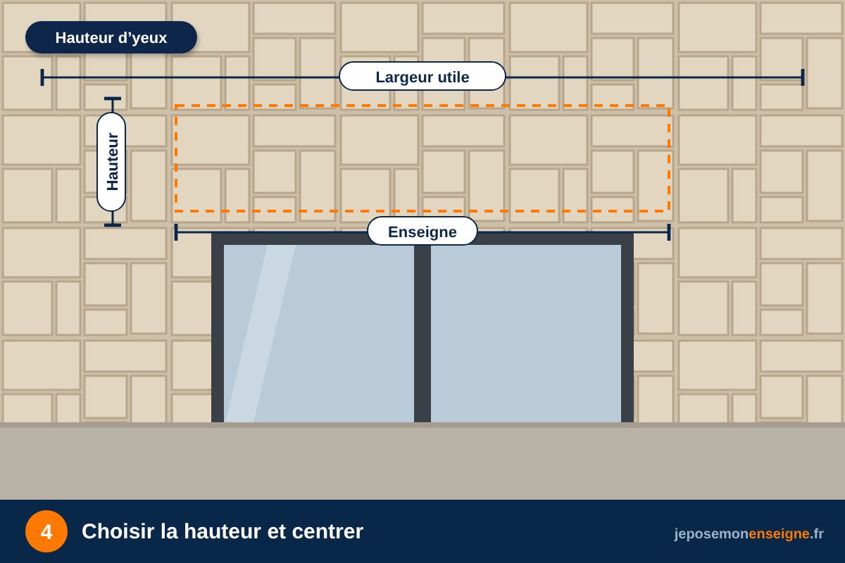 Choisir la hauteur et centrer – Comment poser une plaque professionnelle en Plexiglas sur entretoises