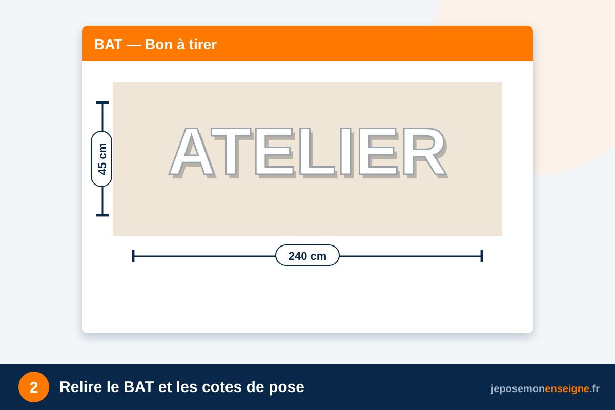 Relire le BAT et les cotes de pose – Préparer la pose de son enseigne : outils et matériel
