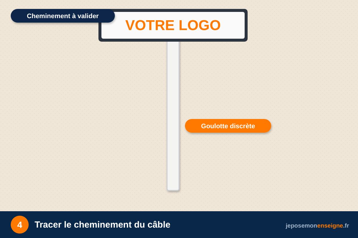 Tracer le cheminement du câble – Raccordement électrique d’une enseigne : le rôle de l’électricien