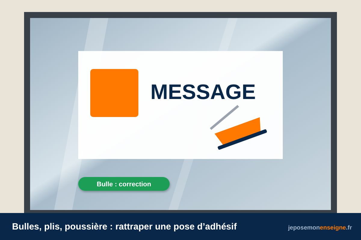 Bulles, plis, poussière : rattraper une pose d’adhésif