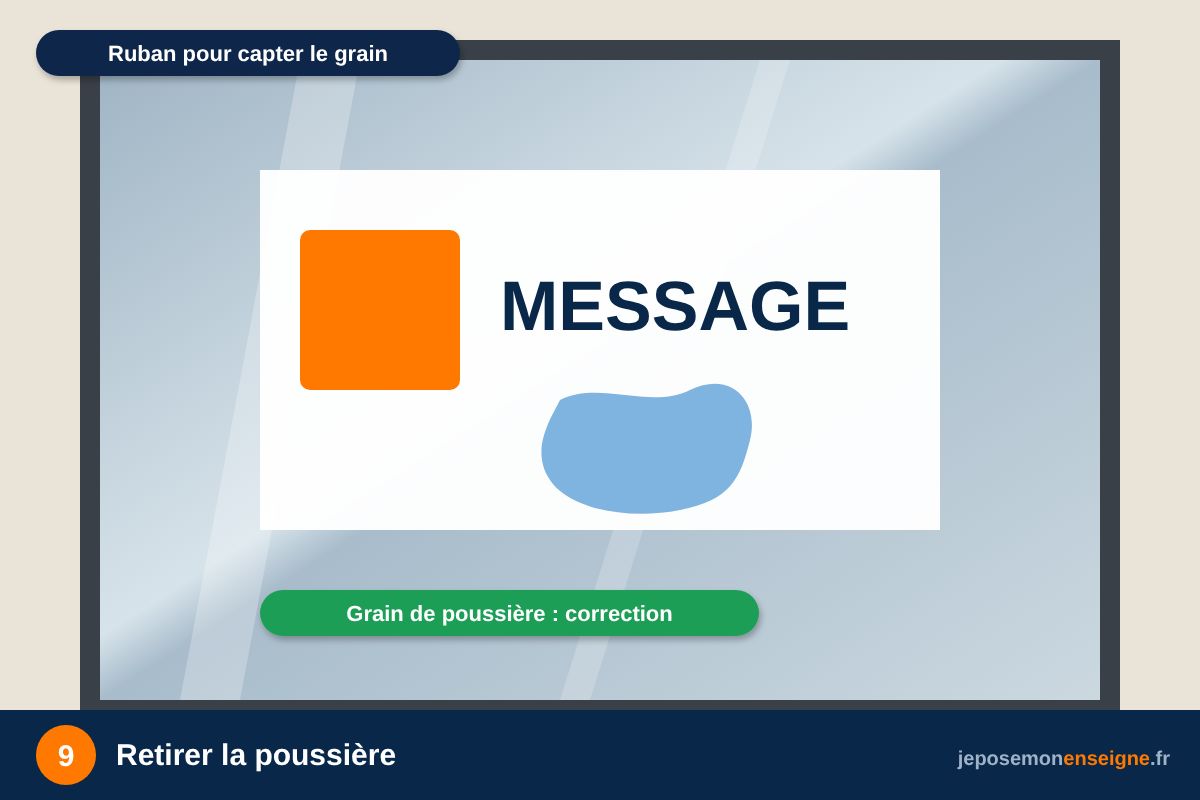 Retirer la poussière – Bulles, plis, poussière : rattraper une pose d’adhésif